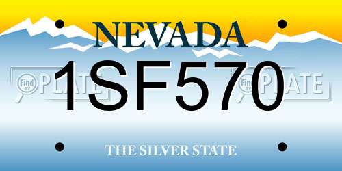 1SF570 Nevada License Plate