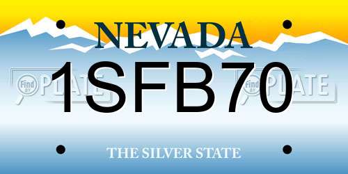 1SFB70 Nevada License Plate