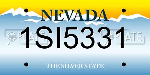 1SI5331 Nevada License Plate