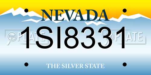 1SI8331 Nevada License Plate