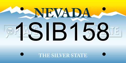 1SIB158 Nevada License Plate
