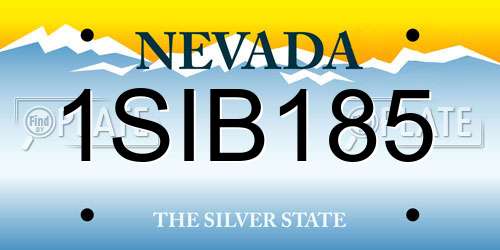 1SIB185 Nevada License Plate