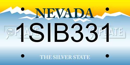 1SIB331 Nevada License Plate