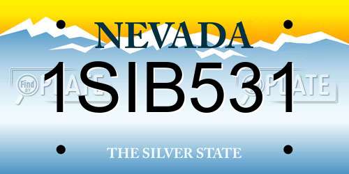 1SIB531 Nevada License Plate