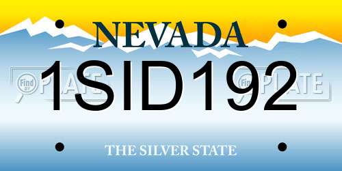 1SID192 Nevada License Plate