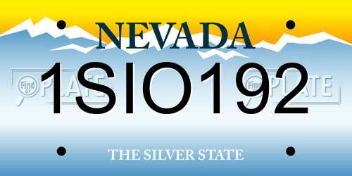 1SIO192 Nevada License Plate
