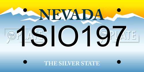 1SIO197 Nevada License Plate