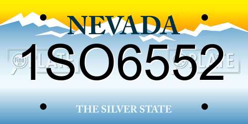 1SO6552 Nevada License Plate