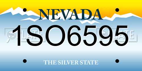 1SO6595 Nevada License Plate
