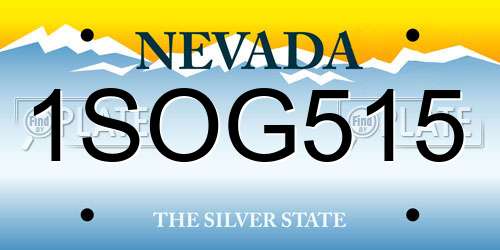 1SOG515 Nevada License Plate
