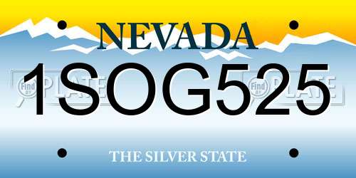 1SOG525 Nevada License Plate