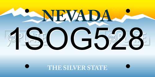 1SOG528 Nevada License Plate