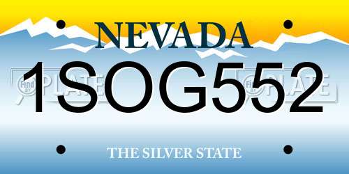 1SOG552 Nevada License Plate