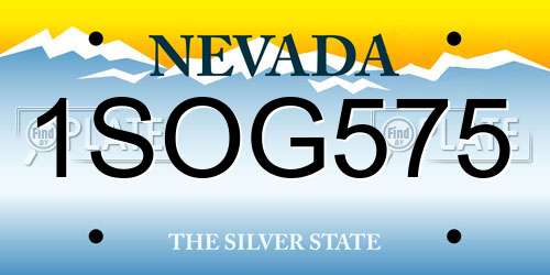 1SOG575 Nevada License Plate