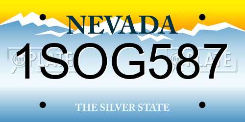 1SOG587 Nevada License Plate