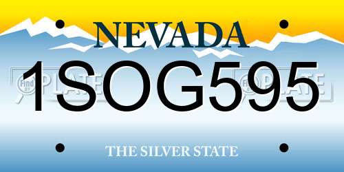1SOG595 Nevada License Plate