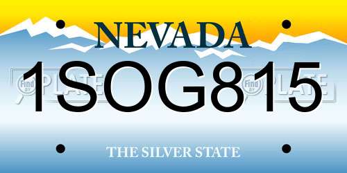 1SOG815 Nevada License Plate