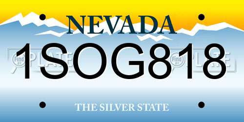 1SOG818 Nevada License Plate