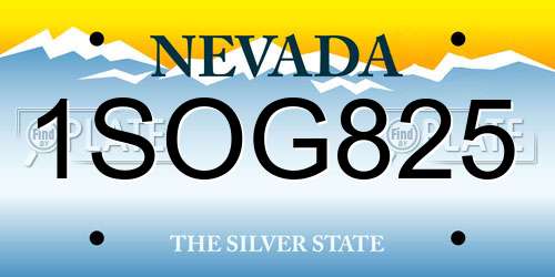 1SOG825 Nevada License Plate