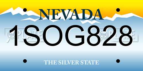 1SOG828 Nevada License Plate