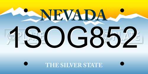 1SOG852 Nevada License Plate