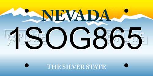 1SOG865 Nevada License Plate