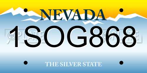 1SOG868 Nevada License Plate