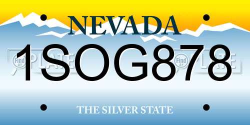 1SOG878 Nevada License Plate