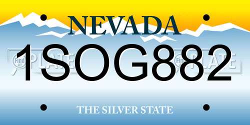 1SOG882 Nevada License Plate