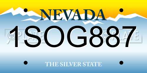 1SOG887 Nevada License Plate
