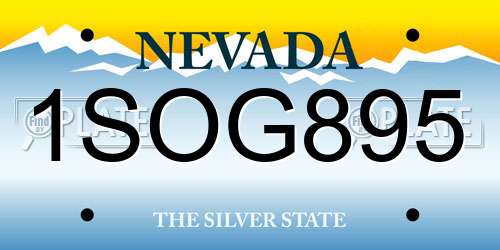1SOG895 Nevada License Plate