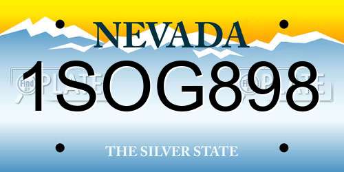 1SOG898 Nevada License Plate