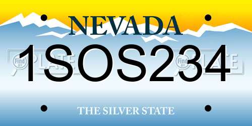 1SOS234 Nevada License Plate