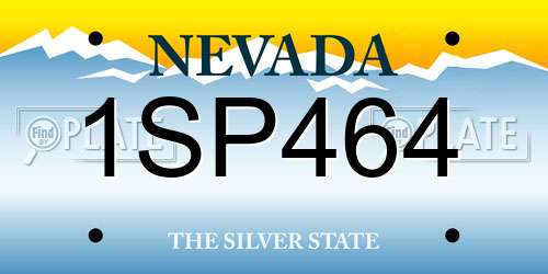 1SP464 Nevada License Plate