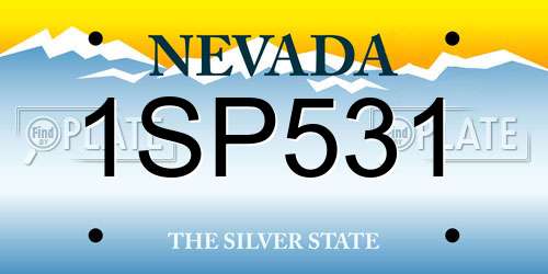 1SP531 Nevada License Plate