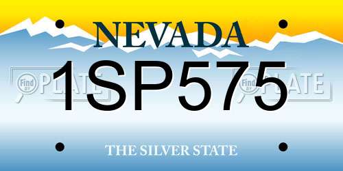 1SP575 Nevada License Plate