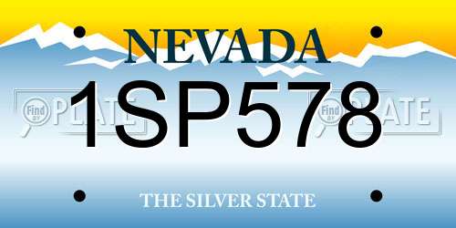 1SP578 Nevada License Plate