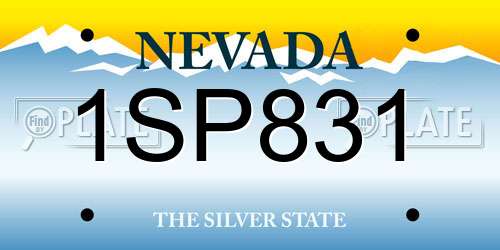 1SP831 Nevada License Plate