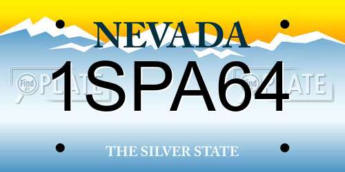 1SPA64 Nevada License Plate