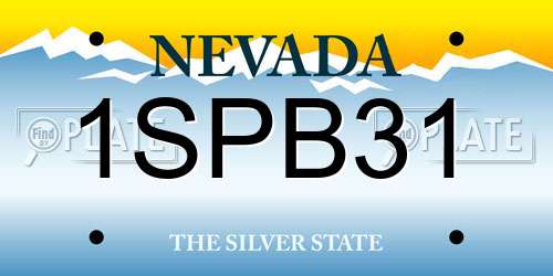 1SPB31 Nevada License Plate