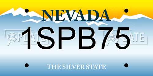 1SPB75 Nevada License Plate