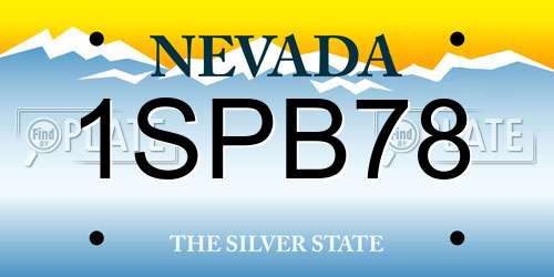 1SPB78 Nevada License Plate