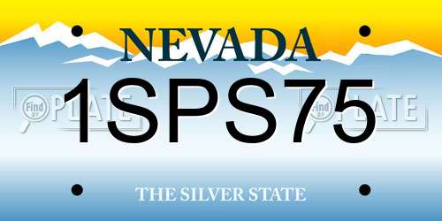 1SPS75 Nevada License Plate