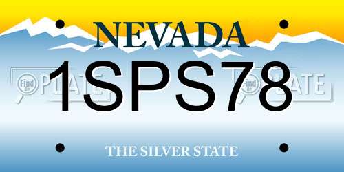 1SPS78 Nevada License Plate