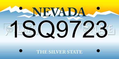 1SQ9723 Nevada License Plate