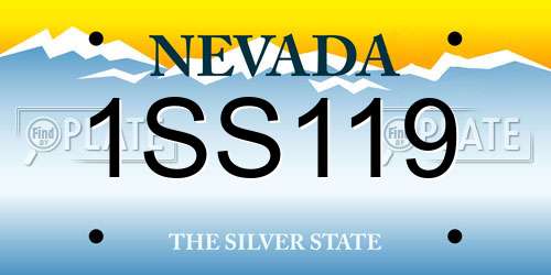 1SS119 Nevada License Plate