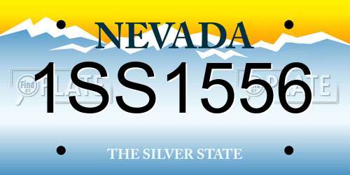 1SS1556 Nevada License Plate