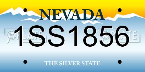 1SS1856 Nevada License Plate