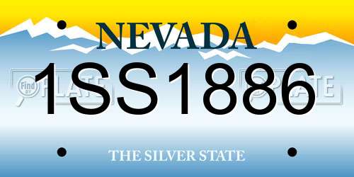 1SS1886 Nevada License Plate