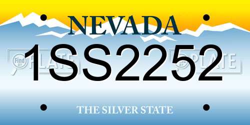 1SS2252 Nevada License Plate